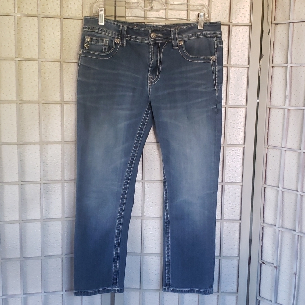 Miss Me Blue Denim Boyfriend Capri Jeans Size 26